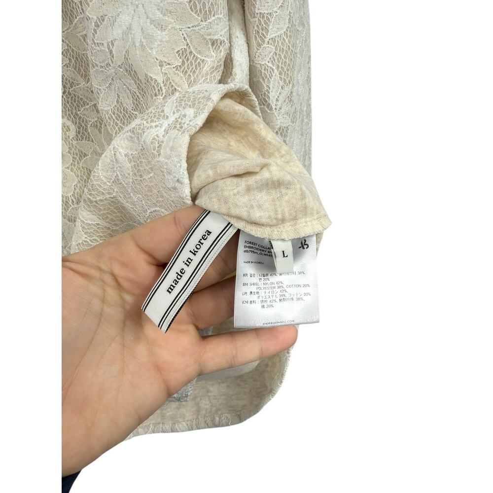 Andersson Bell Nude Beige Cream Lace Womens Light Jacket Size Large - Picture 5 of 8